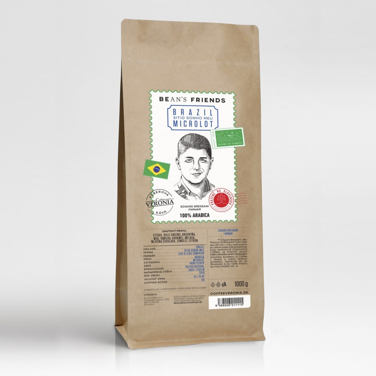 Zrnková výberová káva Brazil Microlot - Slovenská rodinná pražiareň kávy Coffee VERONIA