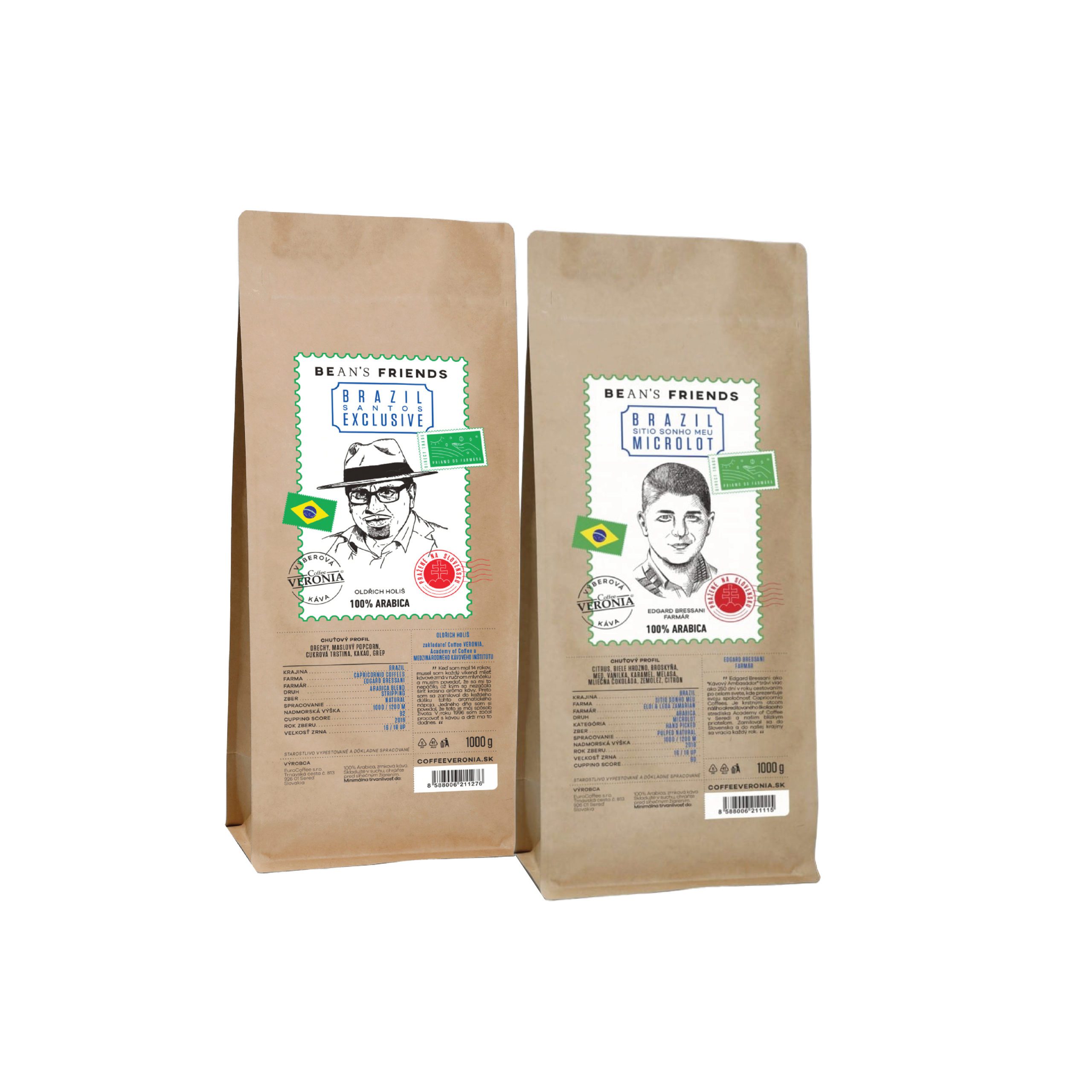 Výhodné balenie 2kg kávy – Zrnková káva Brazil Microlot Sitio Sonho Meu + Zrnková káva Brazil Santos Exclusive